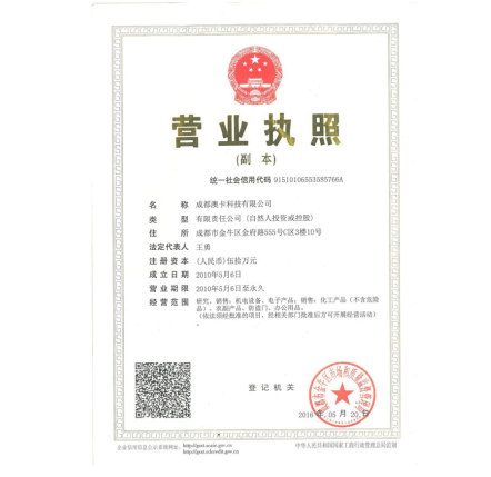 四川噴碼機公司榮譽資質